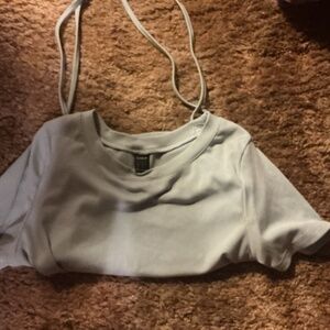 Teal SHEIN crop top ties on the sides